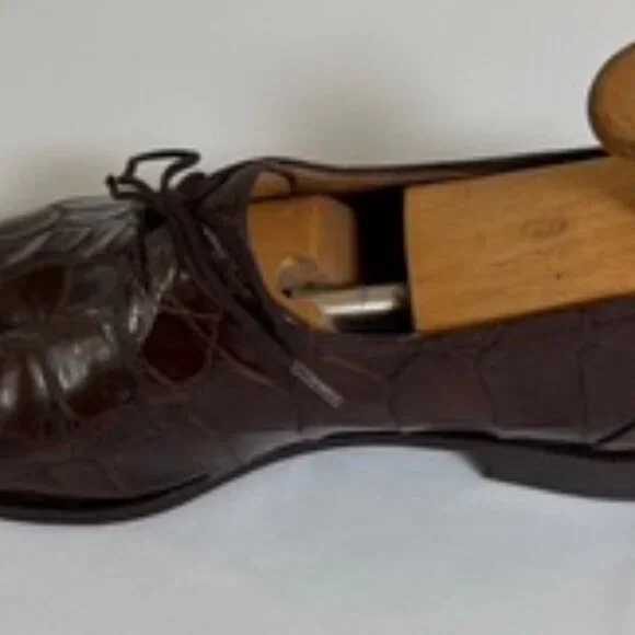 Mauri men’s dress shoes, handmade from genuine alligator leather size Mens 9.5 - Picture 2 of 13